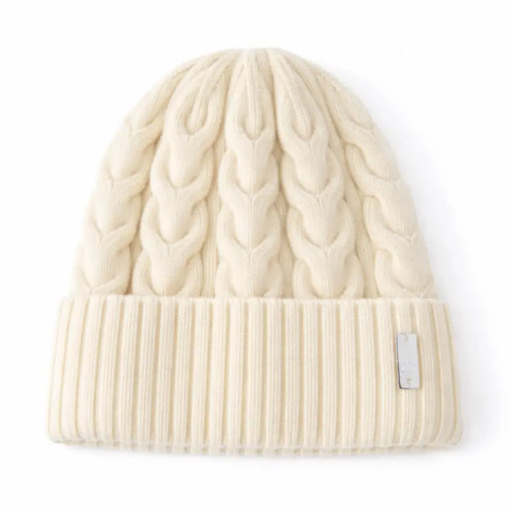 Cable Wool Knitted Beanie Tania Hird Designs