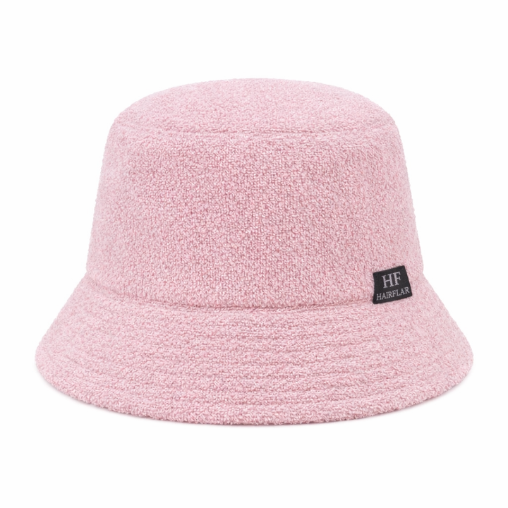 Bucket Hat in Terry Pink