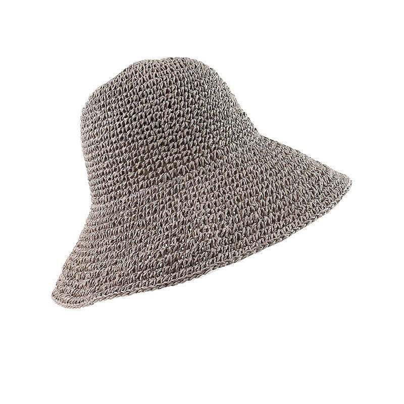 Woven Foldable Sunhat in Silver Grey