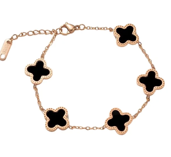 WS cross bracelet reversible gold white and black