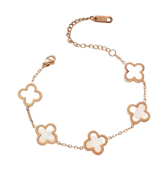 Cross bracelet reversible gold white and black