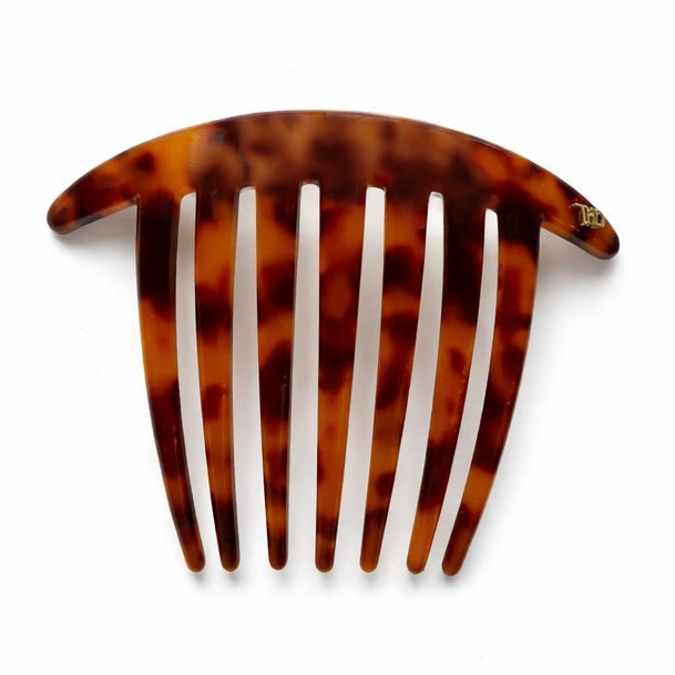 Acetate Pleat French roll hair comb in Classic Tortoise 4mm Tania Hird Designs