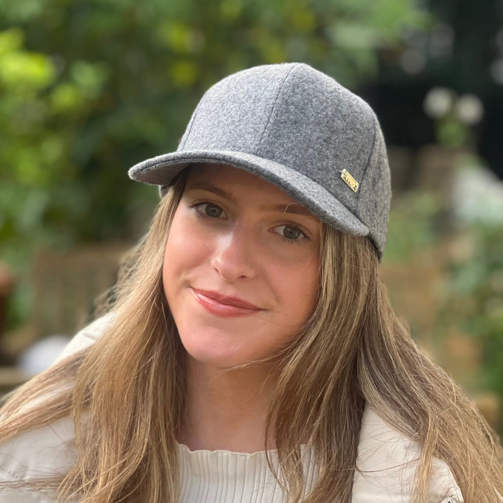 Wool blend Baseball Cap M in Grey Tania Hird Designs