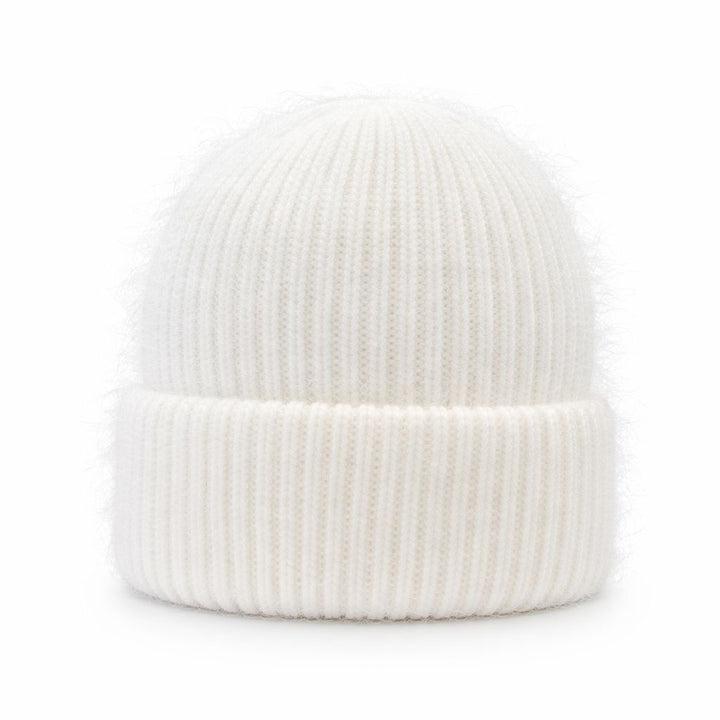 Angora Blend Slouch beanie - White Angora