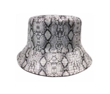 Bucket Hat- Faux Snake skin reversible