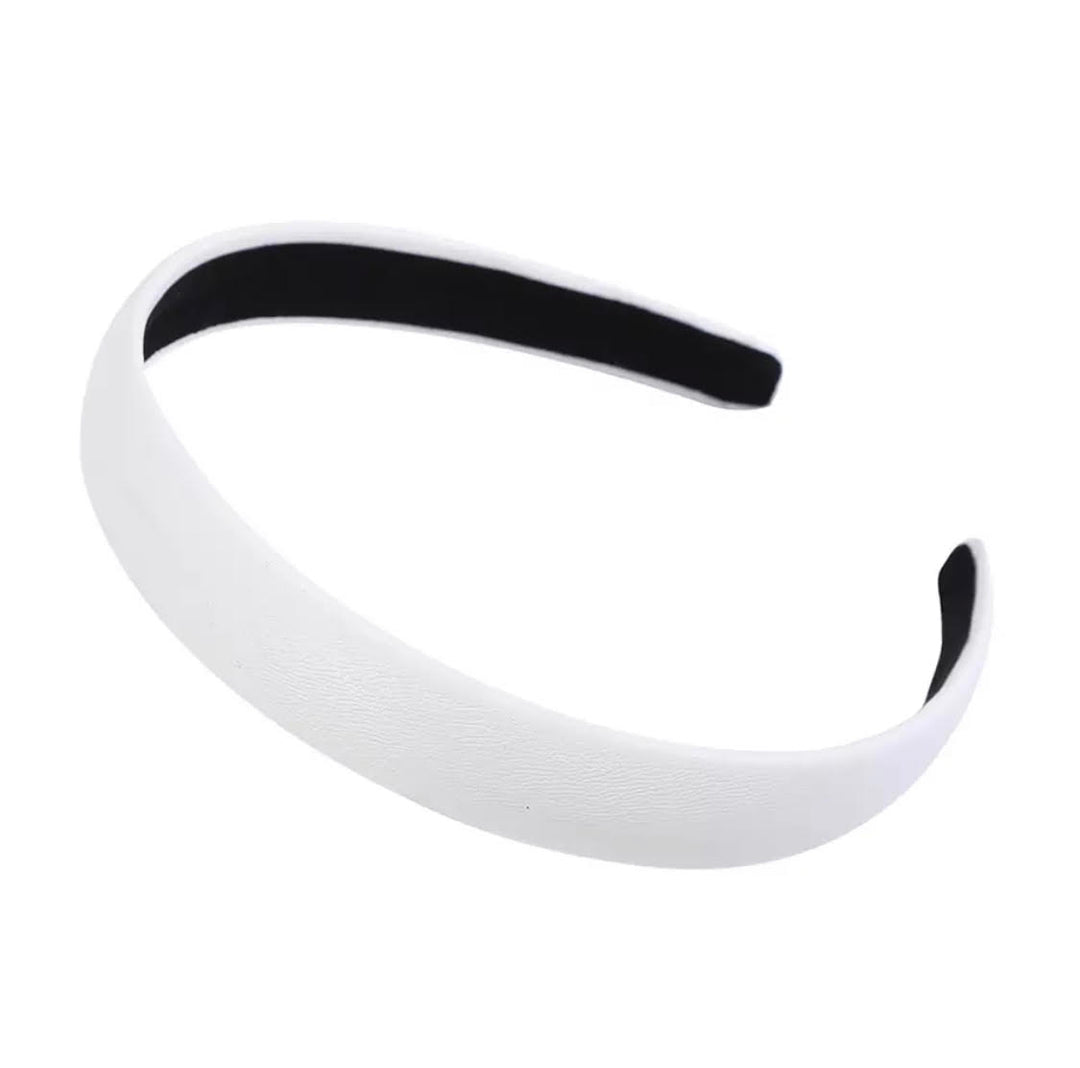 Headband Vegan Leather 2.2cm in White