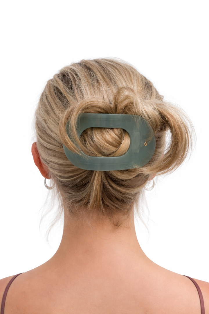WS Acetate Flat Hair Claw in Sage Green HairFlairAus by THD