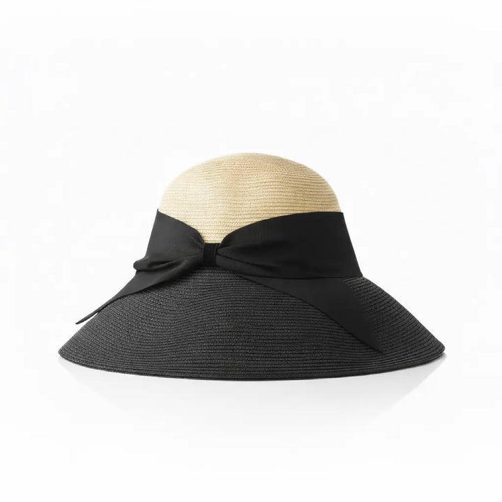 WS Premium Foldable Fisherman Hat with Bow- Black & Natural Tania Hird Designs