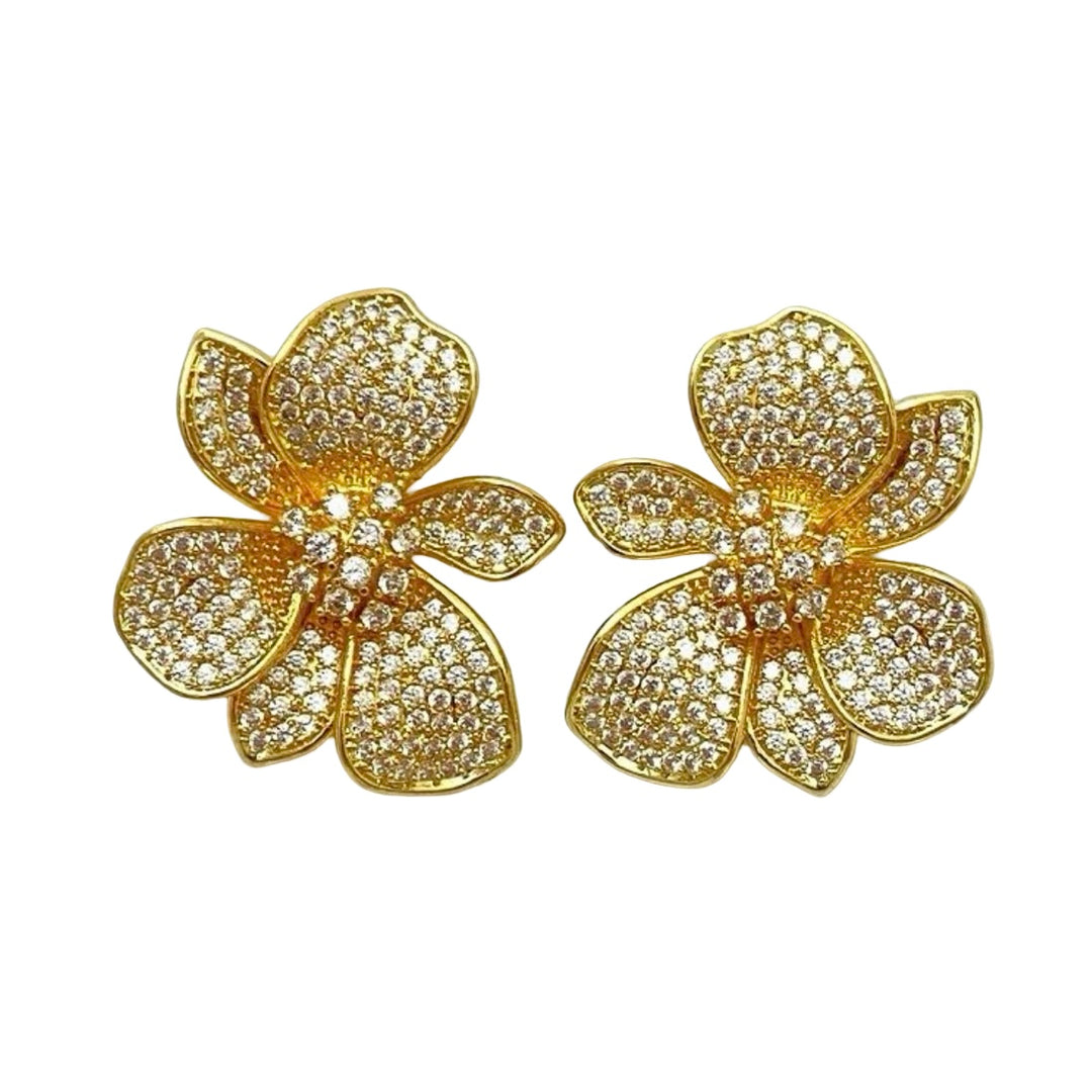 Isla Earrings in Crystal & Gold