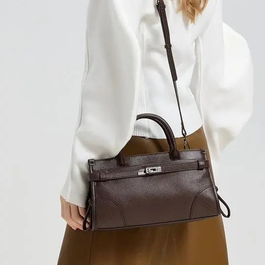 WS Oxford Cowhide Bag - Matte Brown tania hird designs