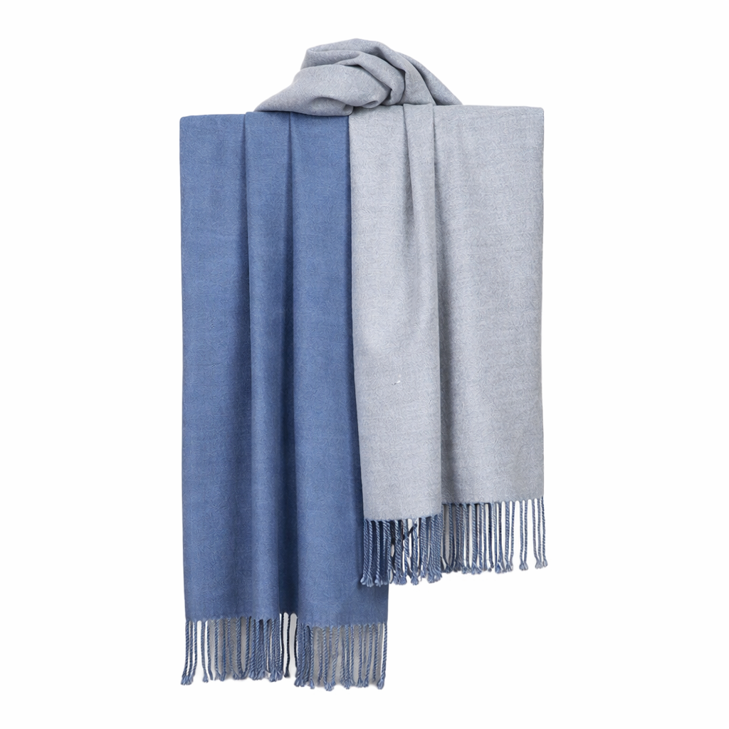 Scarf Two Tone -Blue & Grey Tania Hird Designs