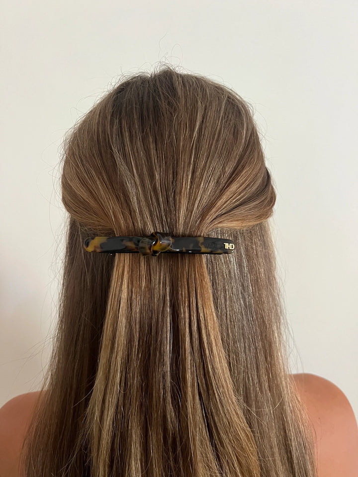 WS The Contour Barrette - Black & Gaia Tortoise
