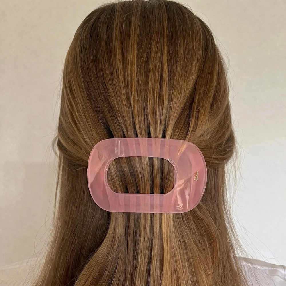 Acetate Flat Hair Claw in Crystal Rose HairFlairAus by THD