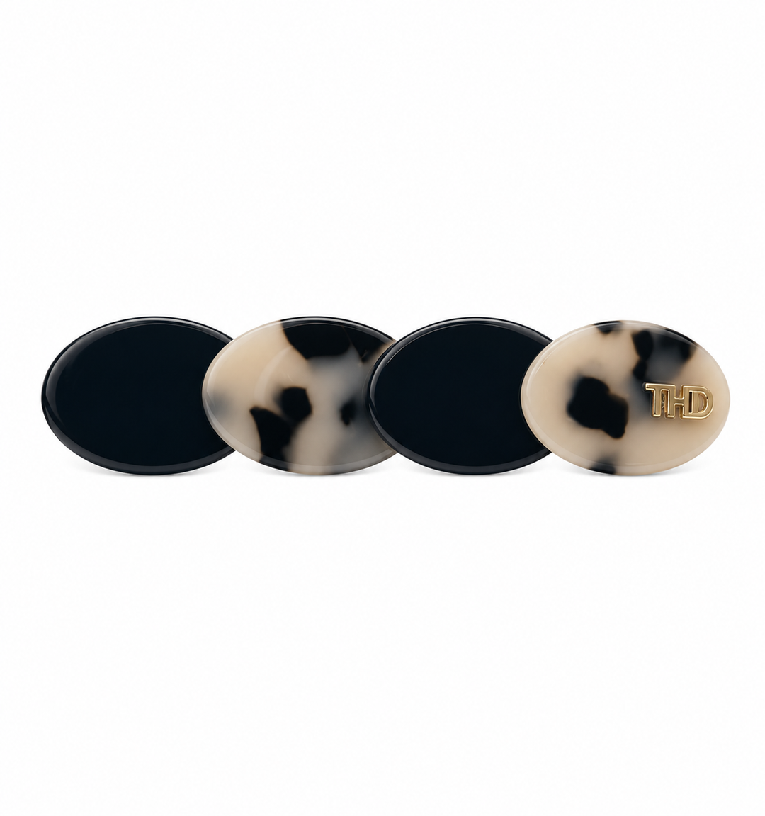 WS Acetate Anna Circle Barette - Black & Light Tortoise