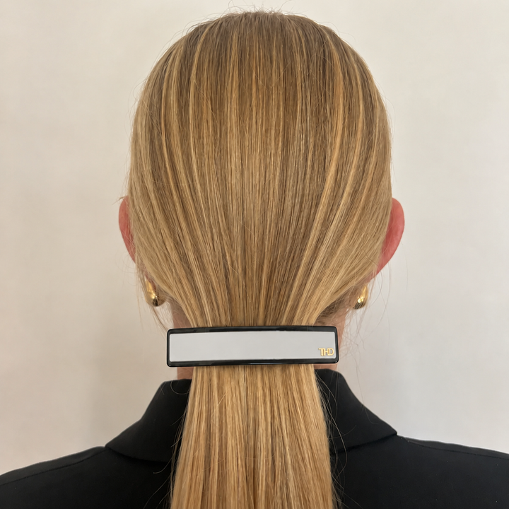 WS Acetate Barette Two Tone - French Grey - Image 1