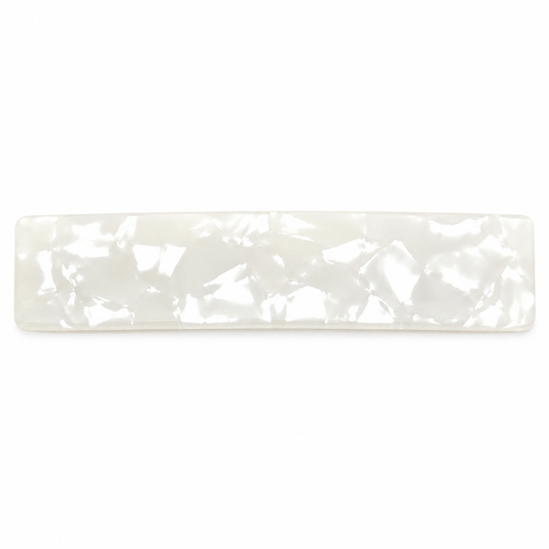 WS Acetate Barette Pearl - White - Hero