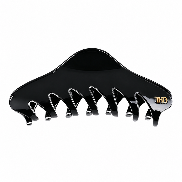 WS Acetate Cassandra Oversized Hair Claw Trim - Black & White - Hero