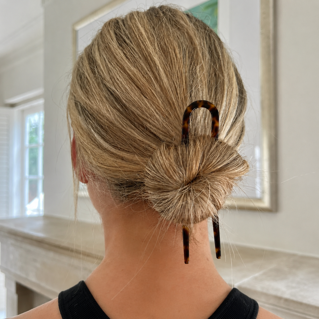 WS Acetate Chignon U Pin Tortoise - Dark Tortoise - Image 1