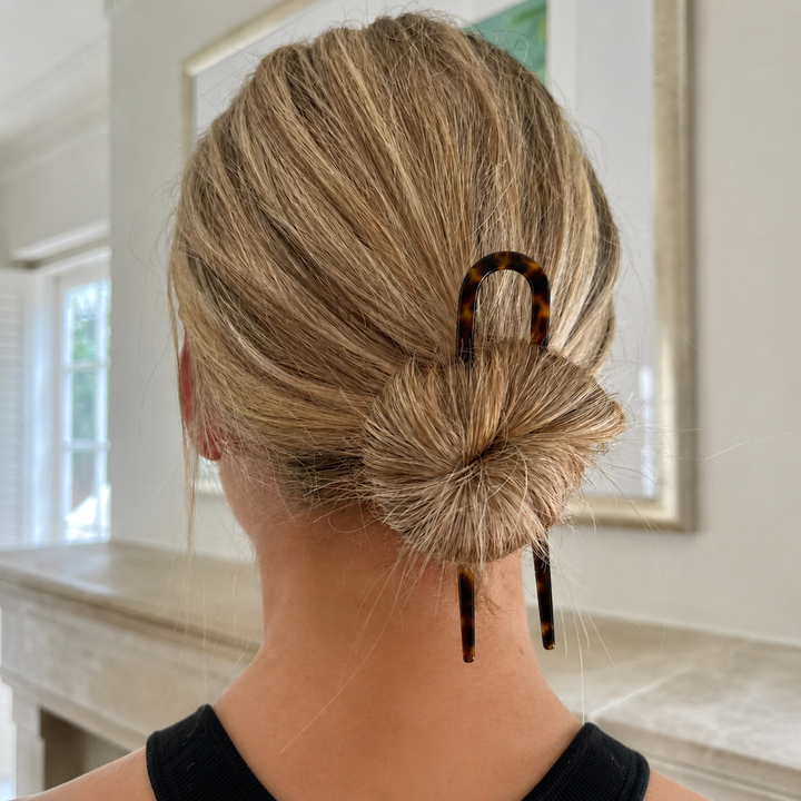 WS Acetate Chignon U Pin Tortoise - Dark Tortoise - Image 1