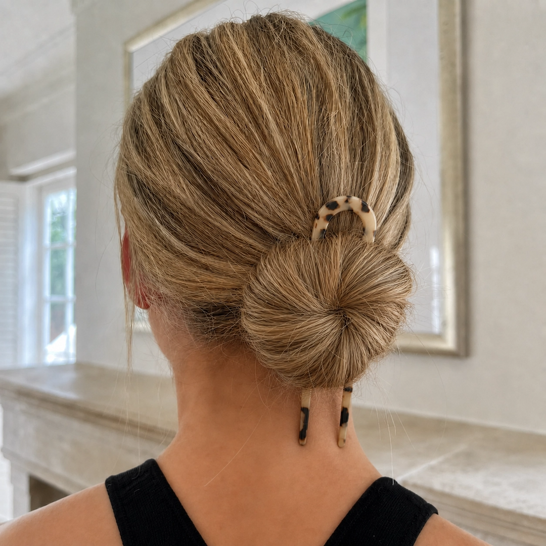 WS Acetate Chignon U Pin Tortoise - Light Tortoise - Image 1
