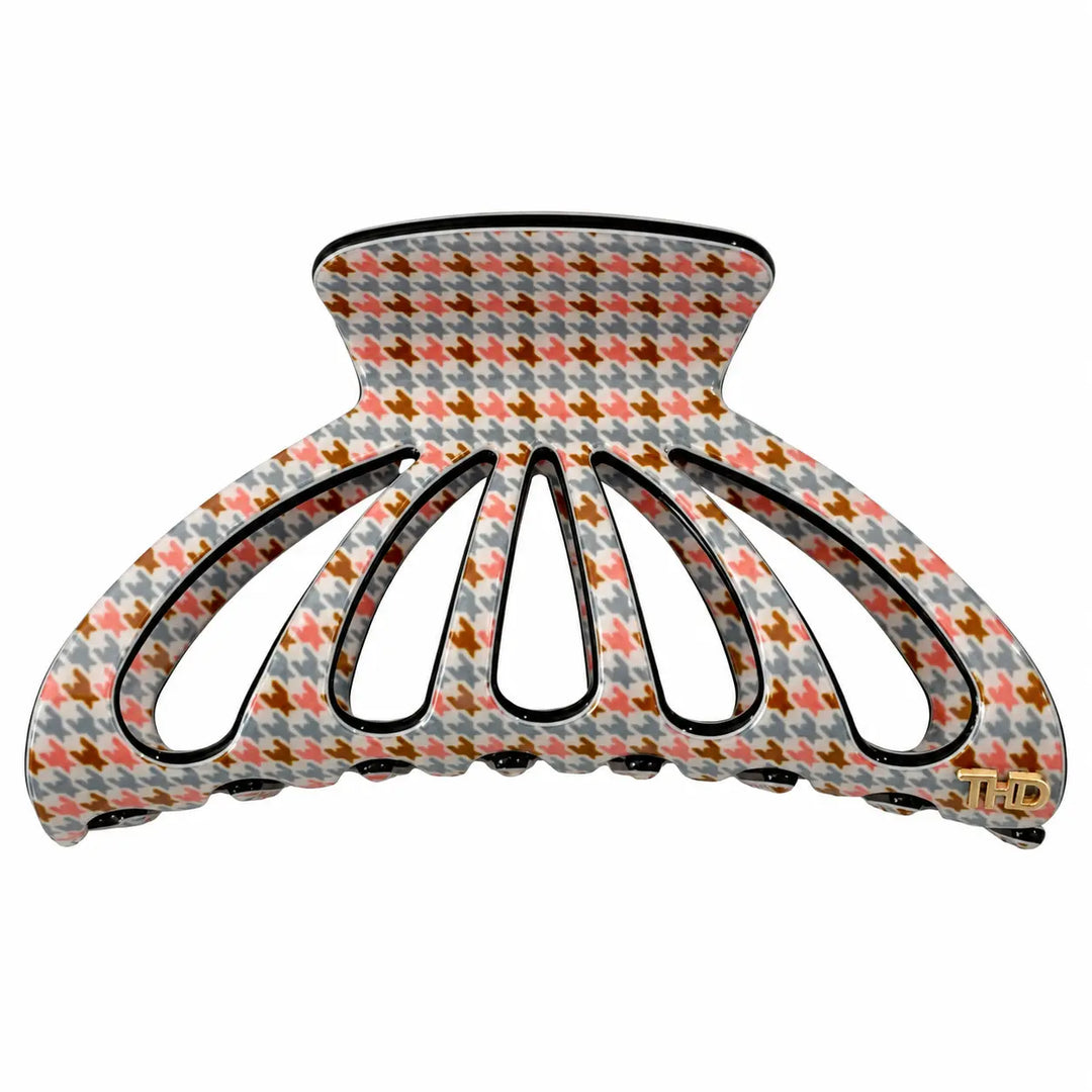 Cellulose Acetate Cutout Hair Claw - Herringbone Pastel