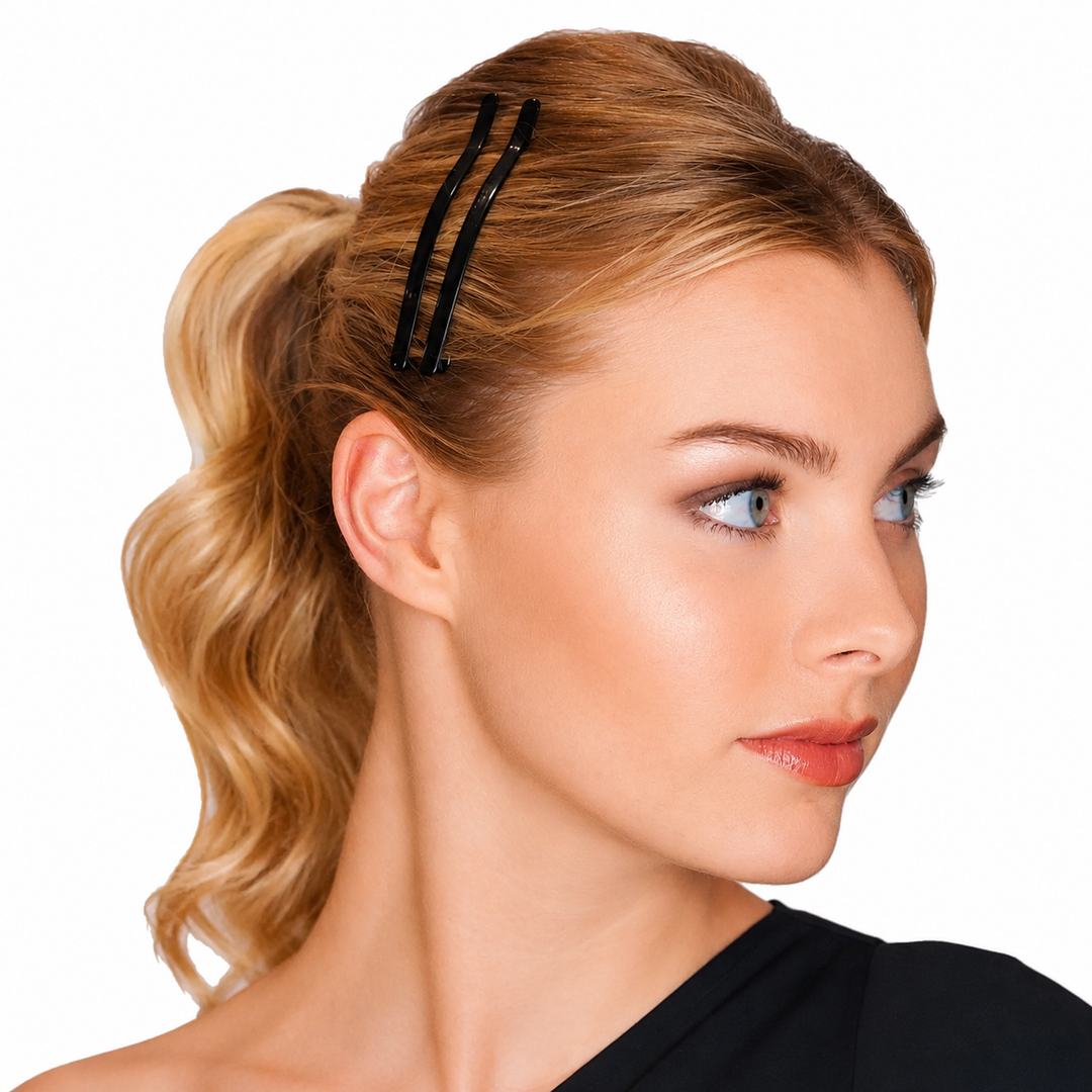 WS Acetate Hair pin 2 pc - Black - Image 1