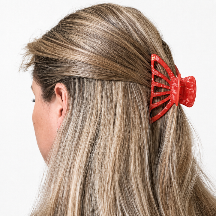 WS Acetate Large Cutout Hair Claw Pearl - Pearl Watermelon - Image 1
