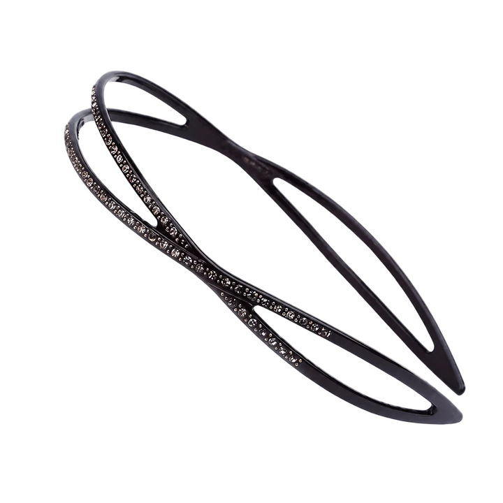 WS Acetate Lumiere & Crystals Headband - Black