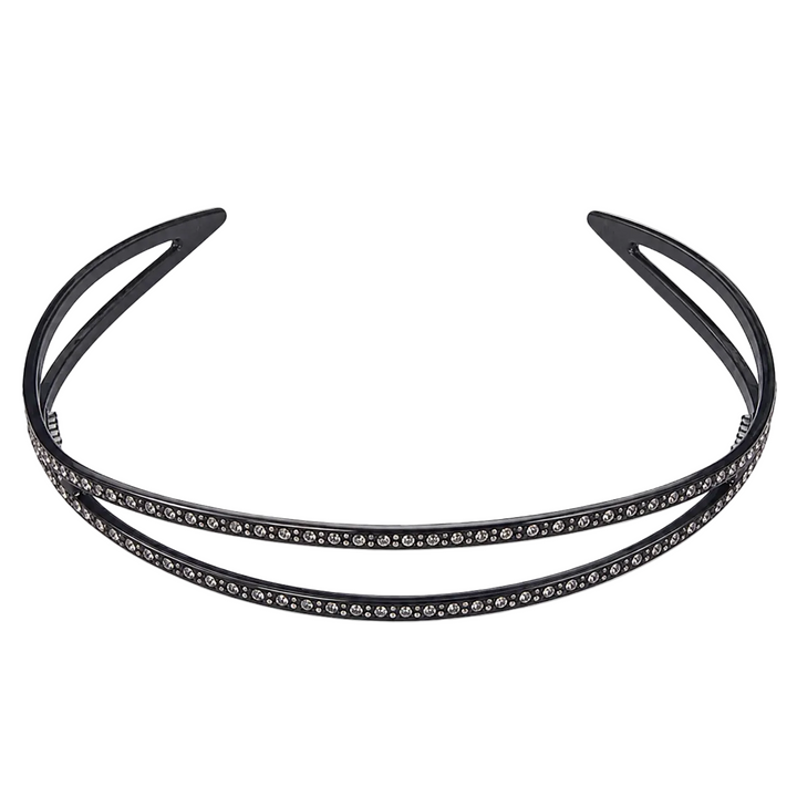 Acetate Lumiere & Crystals Headband - Black - Hero