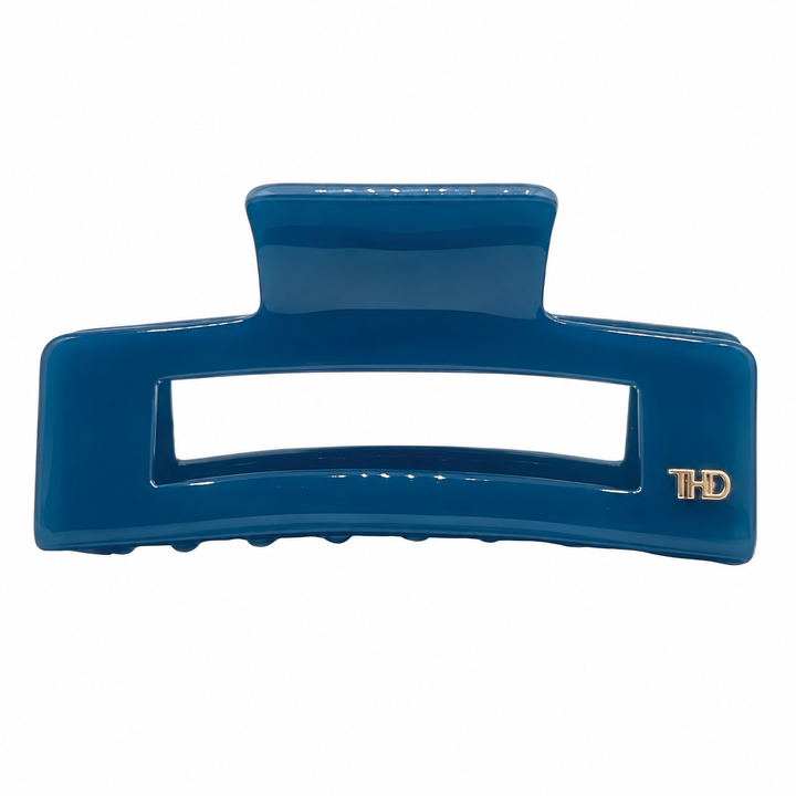 WS Acetate Rectangular Hair Claw - Blue Perennial - Hero