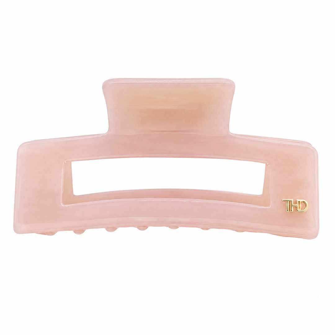 WS Acetate Rectangular Hair Claw - Crystal Rose - Hero