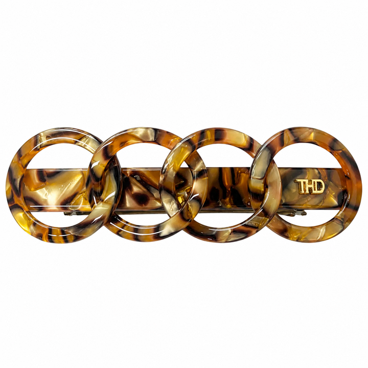 WS Acetate Rings Barette Marble - Gold Marble - Hero