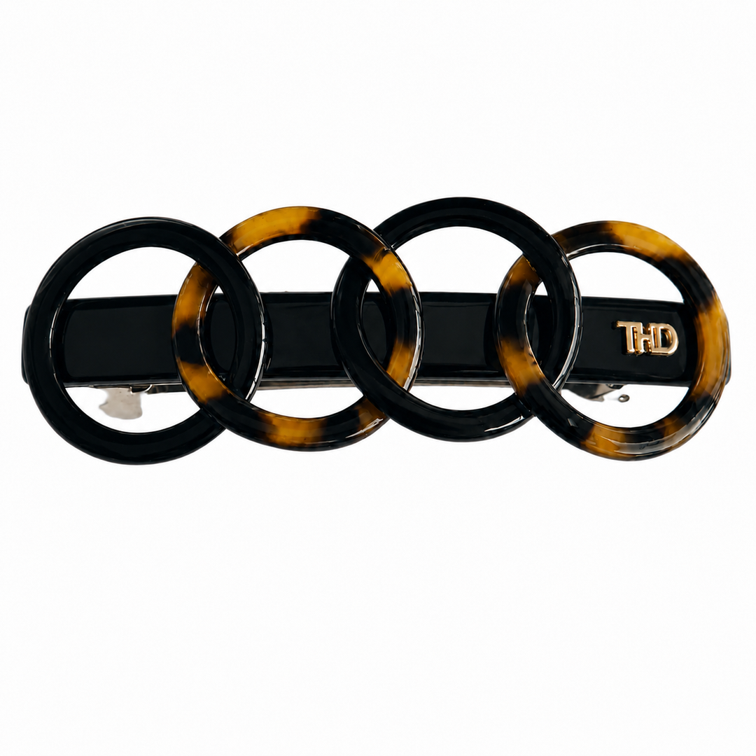 WS Acetate Rings Barette Tortoise - Gaia Tortoise & Black