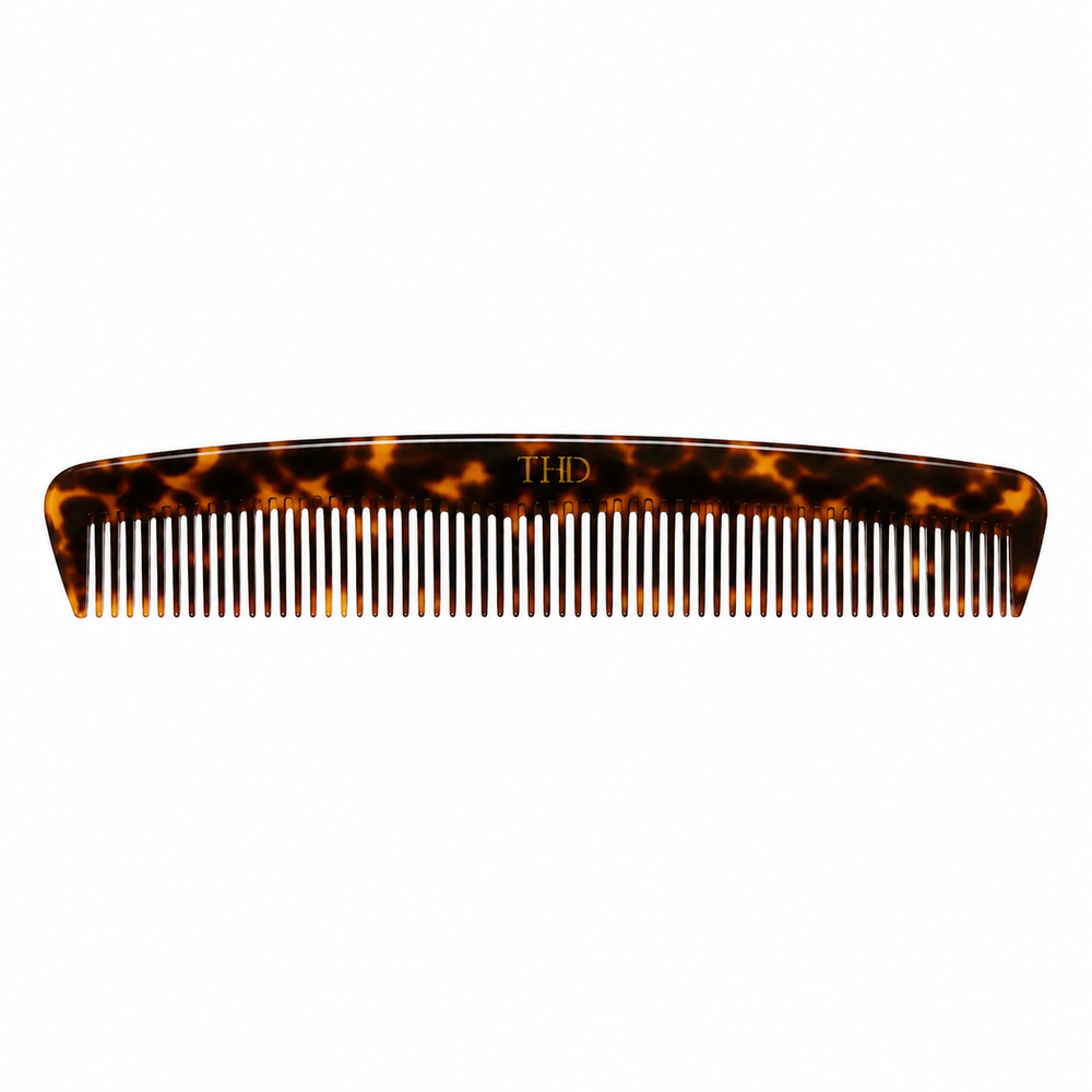 WS Acetate Two Teeth Comb - Dark Tortoise