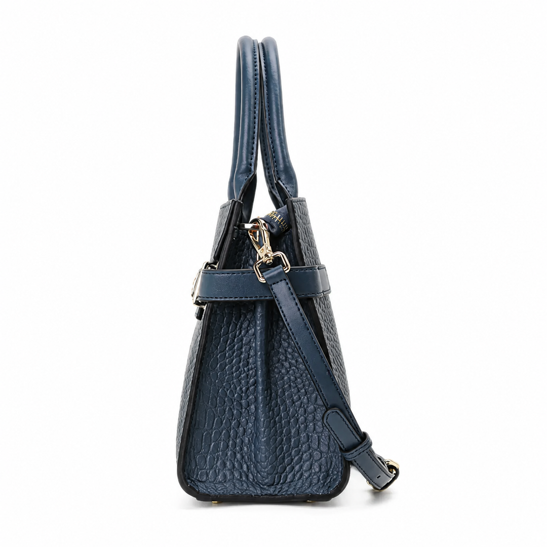 WS Alexandra Cowhide Croc Tote Bag - Blue - Image 2
