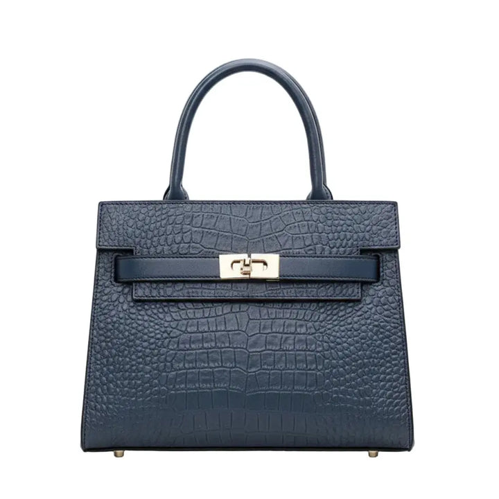 WS Alexandra Cowhide Croc Tote Bag - Blue - Hero