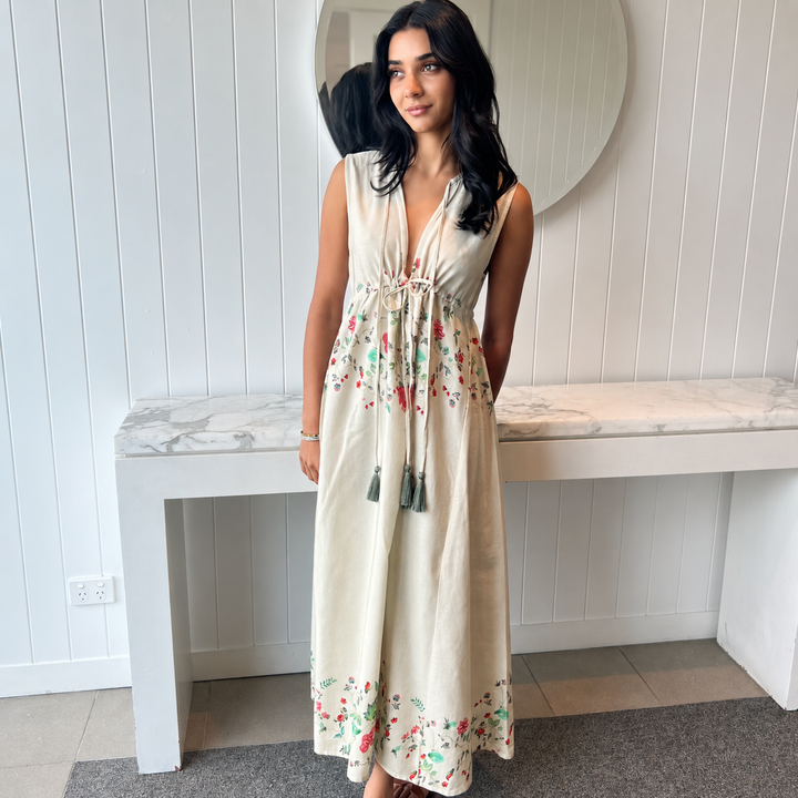 WS - Anastasia Linen Printed Dress - Linen - Hero