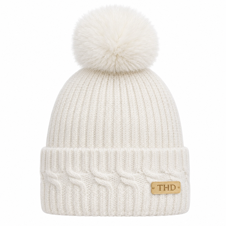 WS Angora Beanie Pompom - Off-White - Hero