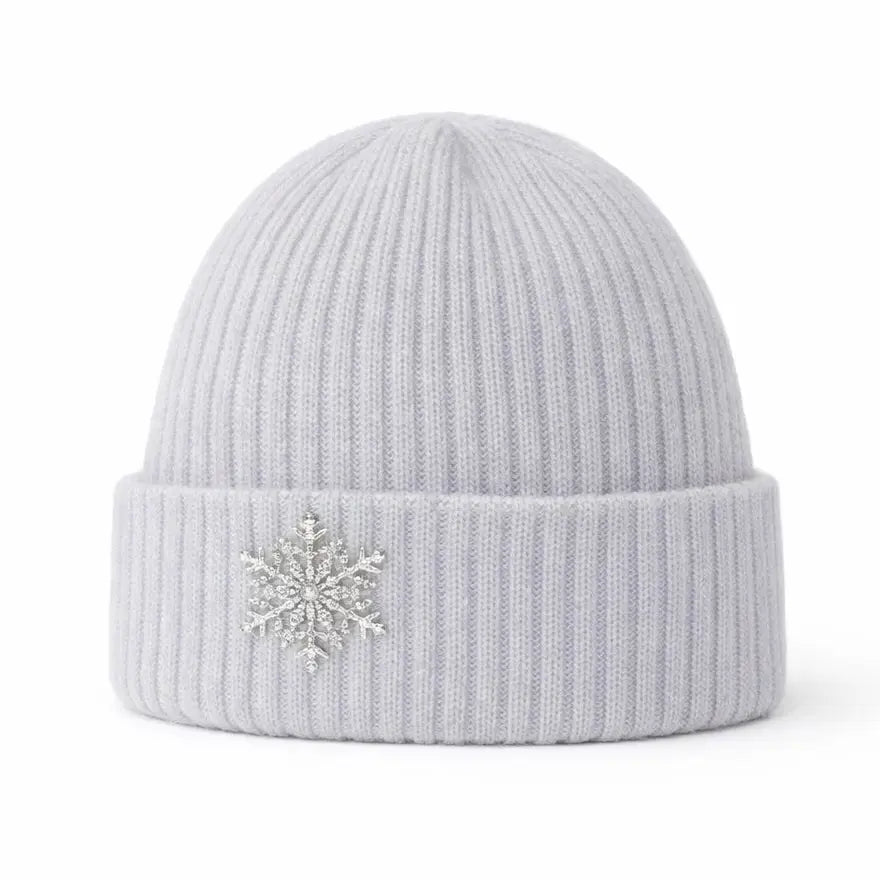 Angora Blend Beanie with Snowflake Tania Hird Designs