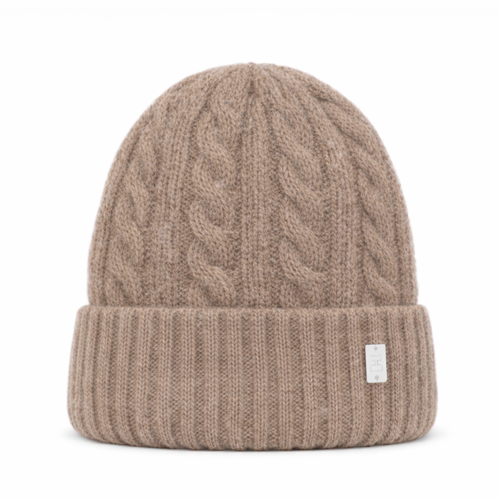 WS Cable Angora Blend Beanie - fawn - Hero