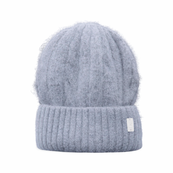 WS Cable Angora Blend Beanie - Grey - Hero