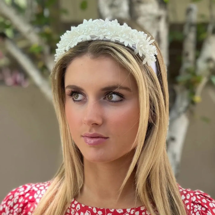 WS - Aribella Statement Headband - White Aribella Snow - Image 1