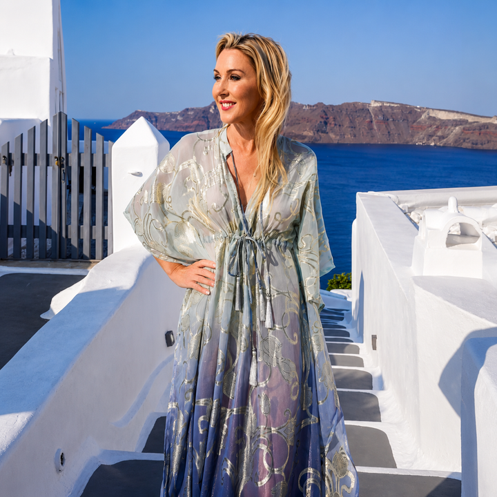 WS - Athena Ombre Lurex Dress & Shift - Blue - Image 2