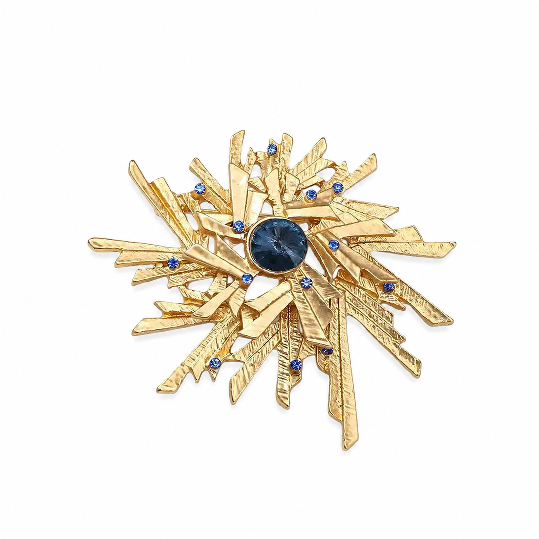 Aurelia Starburst Brooch Blue - Gold & Blue