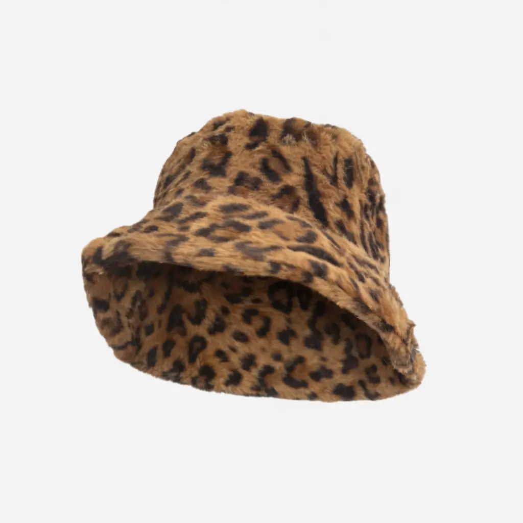 Hat -Faux Fur Bucket in Leopard Tania Hird Designs