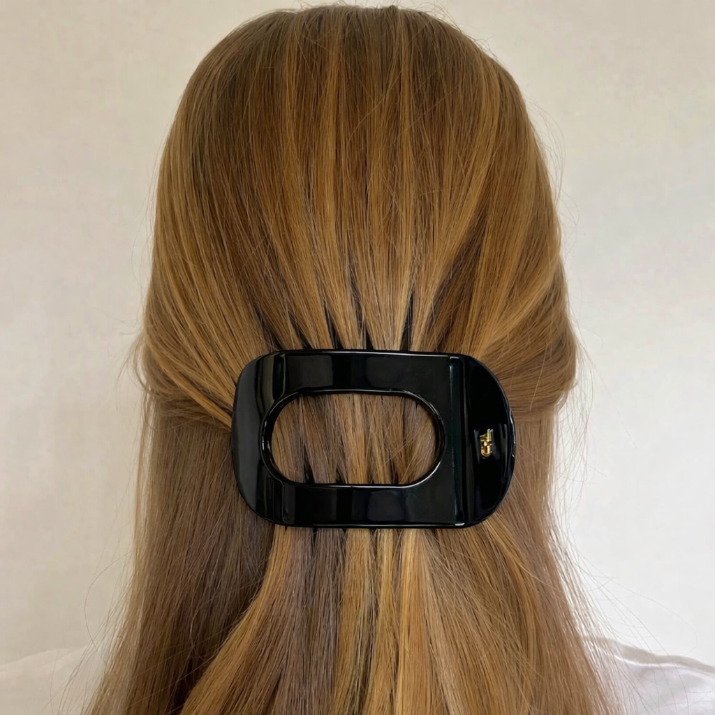 WS Acetate Flat Hair Claw in Black HairFlairAus by THD