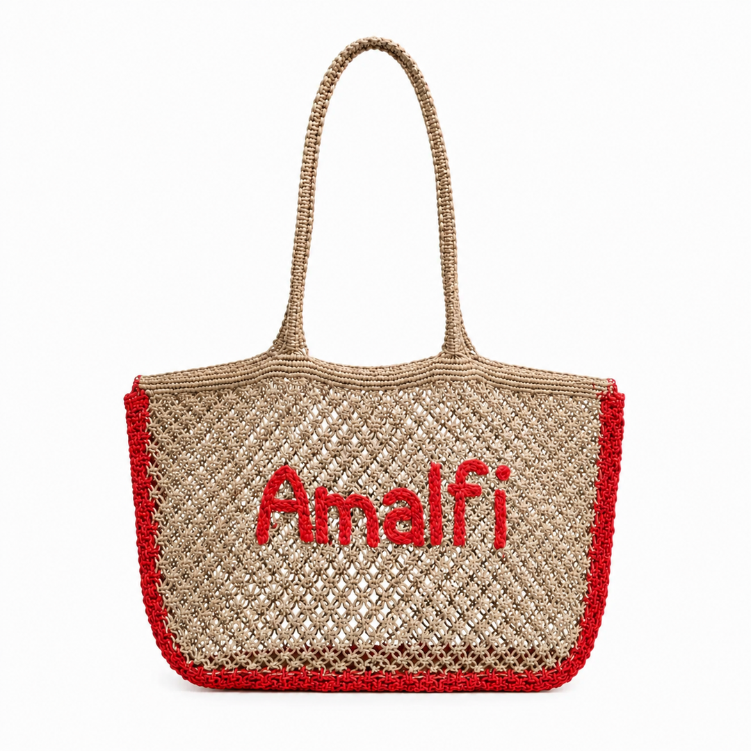 WS - Bag - Amalfi Handwoven - Jute & Red - Hero