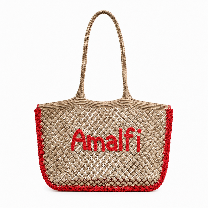 WS - Bag - Amalfi Handwoven - Jute & Red - Hero