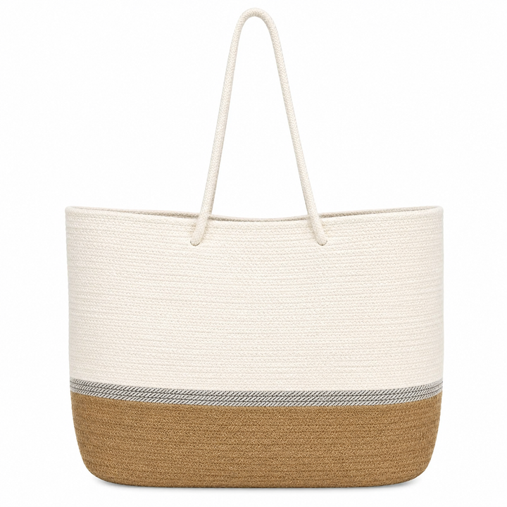WS Bag - Cap Ferrat Medium - Silver, White & Natural - Hero
