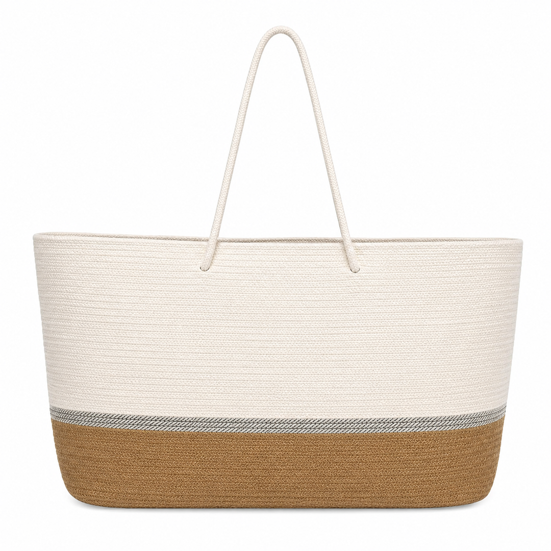 WS Bag - Cap Ferrat Large - Silver, White & Natural - Hero
